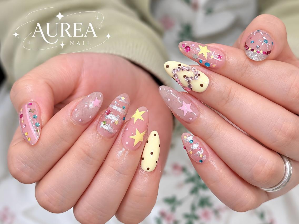 ネイル アートネイル ボルドー 長さ出し ハロウィン キラキラネイル ハンドネイル ハンドケア AUREA Nail 心斎橋店のネイルデザイン