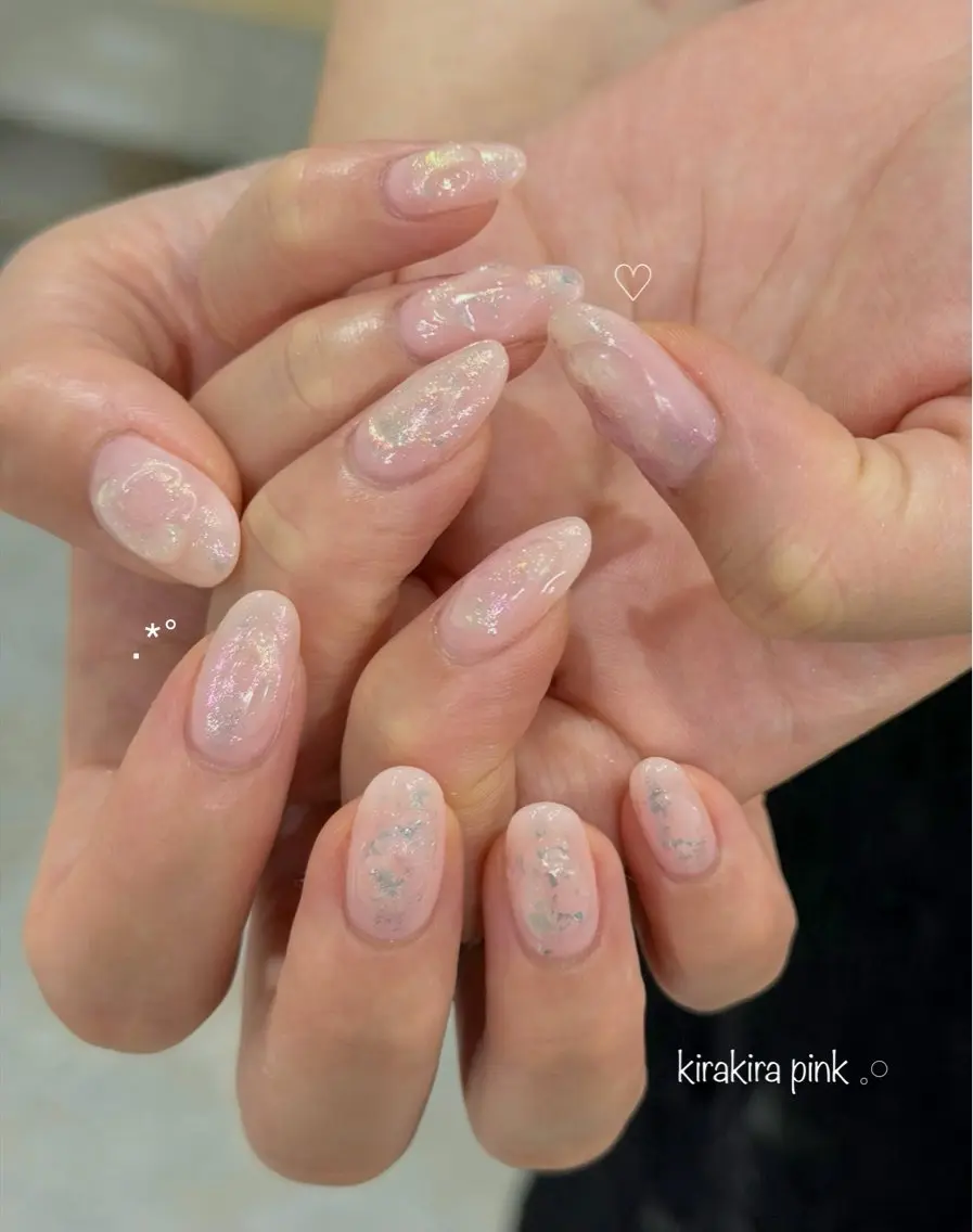 ネイル キラキラネイル ニュアンスネイル ピンク ぷっくりネイル ハンドネイル 【ruana】 yuukiのネイルデザイン