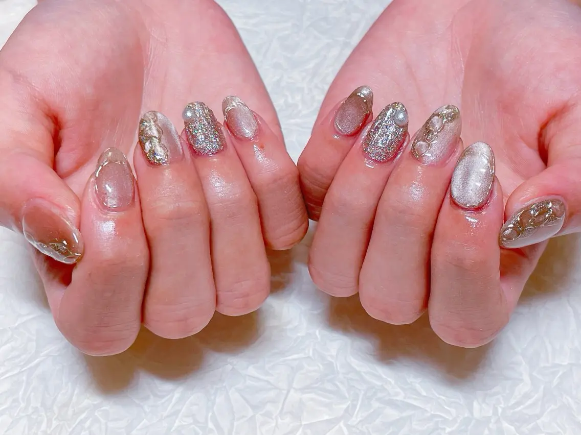 ネイル アートネイル オーロラネイル チークネイル フラッシュネイル フットネイル ハンドネイル ハンドケア ゆ か_Nails💫のネイルデザイン