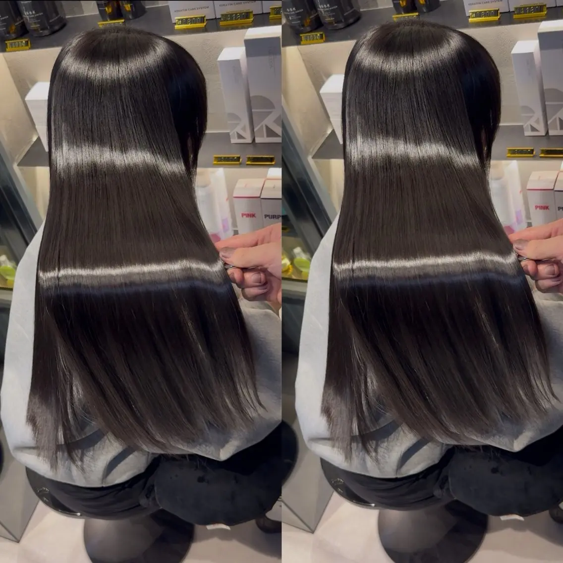 ロング カラー ブリーチ 透明感カラー 髪質改善 韓国風ヘア 似合わせカット カット ヘアカラー 縮毛矯正 新宿/髪質改善支持率 Ｎｏ．1💍yasuのヘアスタイル