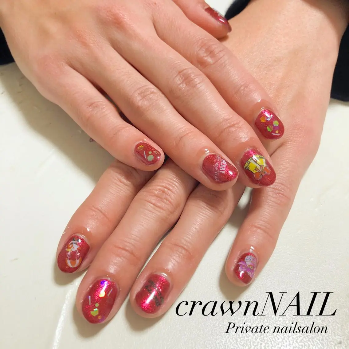 キッズ ネイル 赤色 ensowa✱laf NAILのネイルデザイン