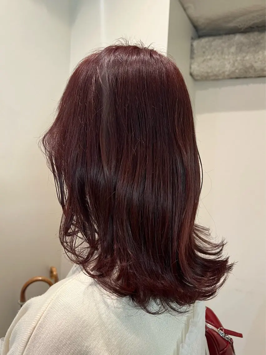 ミディアム カラー レッドカラー カット ヘアカラー 💖艶韓国ヘア /新宿/山下颯子💖のヘアスタイル