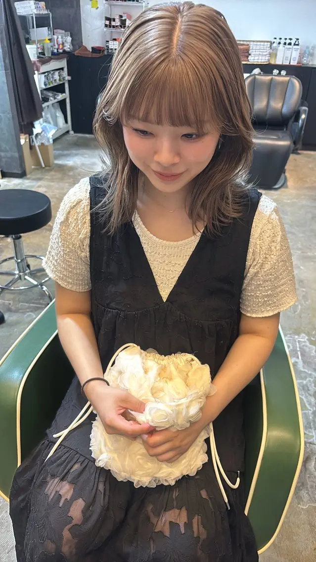セミロング カラー ヘアアレンジ 透明感カラー 広島/ボブ/レイヤー 🌿‬wakabaのヘアスタイル