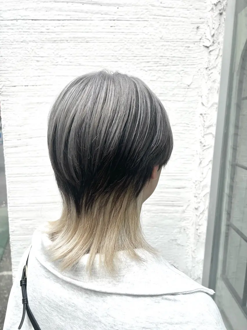 セミロング カラー メンズ メンズウルフカット デザインカラー ウルフカット ヘアカラー ♥️ルフ🐒 ミレイ♥️のヘアスタイル