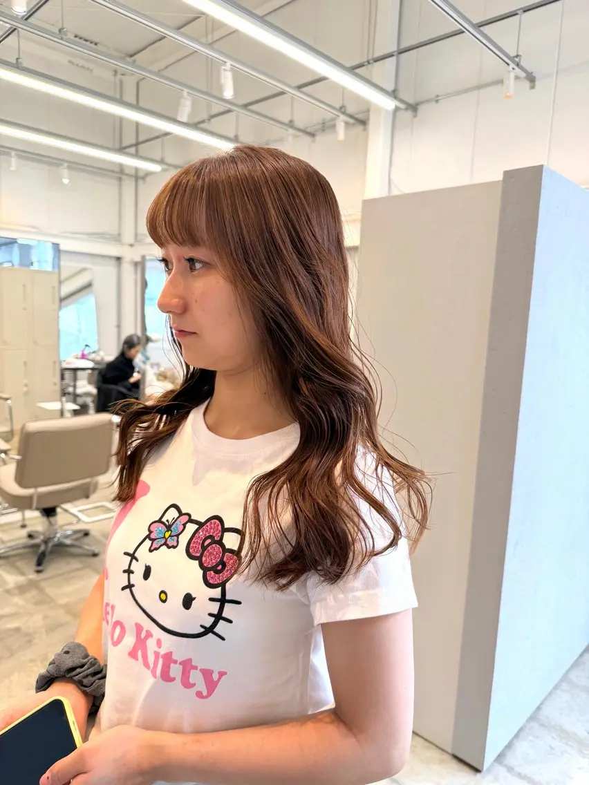 ロング カラー ベージュカラー カット ヘアカラー トリートメント ENIF 大島 芽生のヘアスタイル