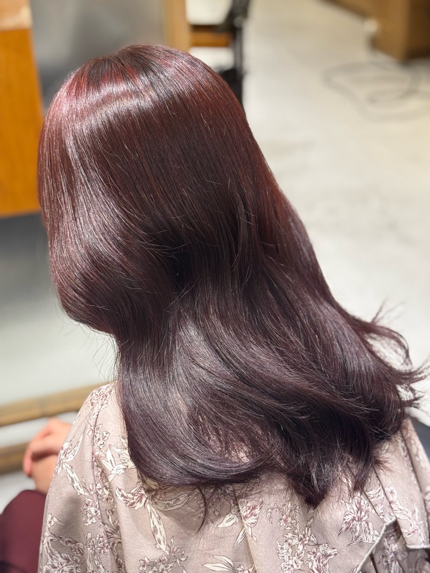 ロング カット ヘアカラー トリートメント ヘッドスパ 透明感ツヤカラー/ 縮毛矯正/静岡のヘアスタイル