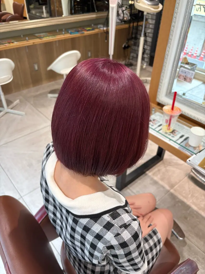 ショート カラー ヘアカラー ❤️【暖色カラー】/ HARUKA🍒❤️のヘアスタイル
