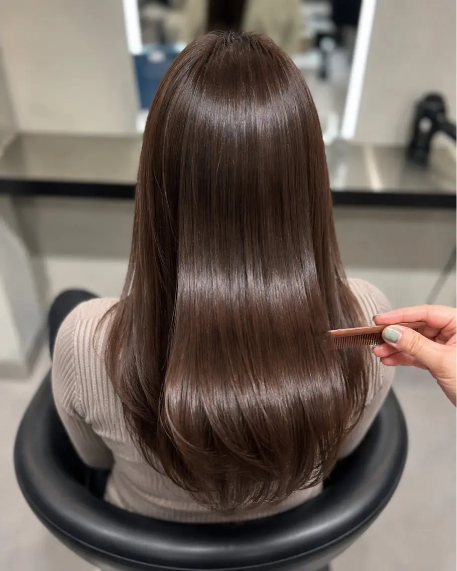 ミディアム カラー ブラウンカラー ナチュラルブラウン 🌈ウルトワ水素 髪質改善naru🌈のヘアスタイル