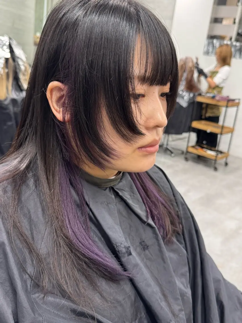 セミロング カラー インナーカラー ウルフカット ヘアカラー トリートメント 艶髪✨ブリーチ職人 yasuのヘアスタイル