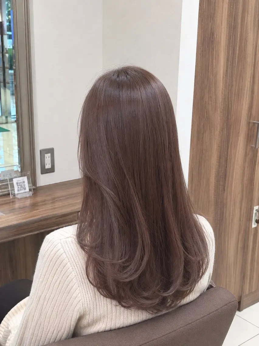 セミロング ヘアカラー トリートメント Ash桜新町 きあらのヘアスタイル