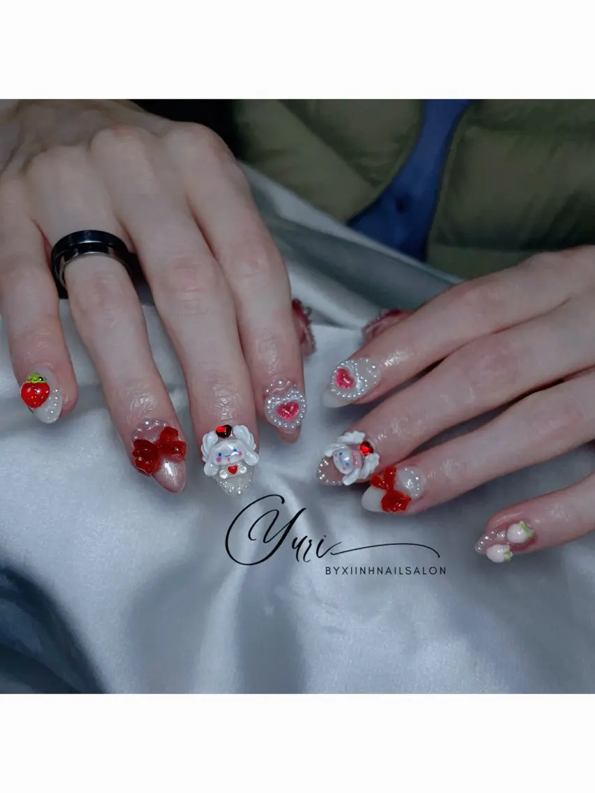 ネイル チークネイル 桜ネイル 長さ出し フットネイル ジェルネイル ハンドネイル YURI NAILのネイルデザイン