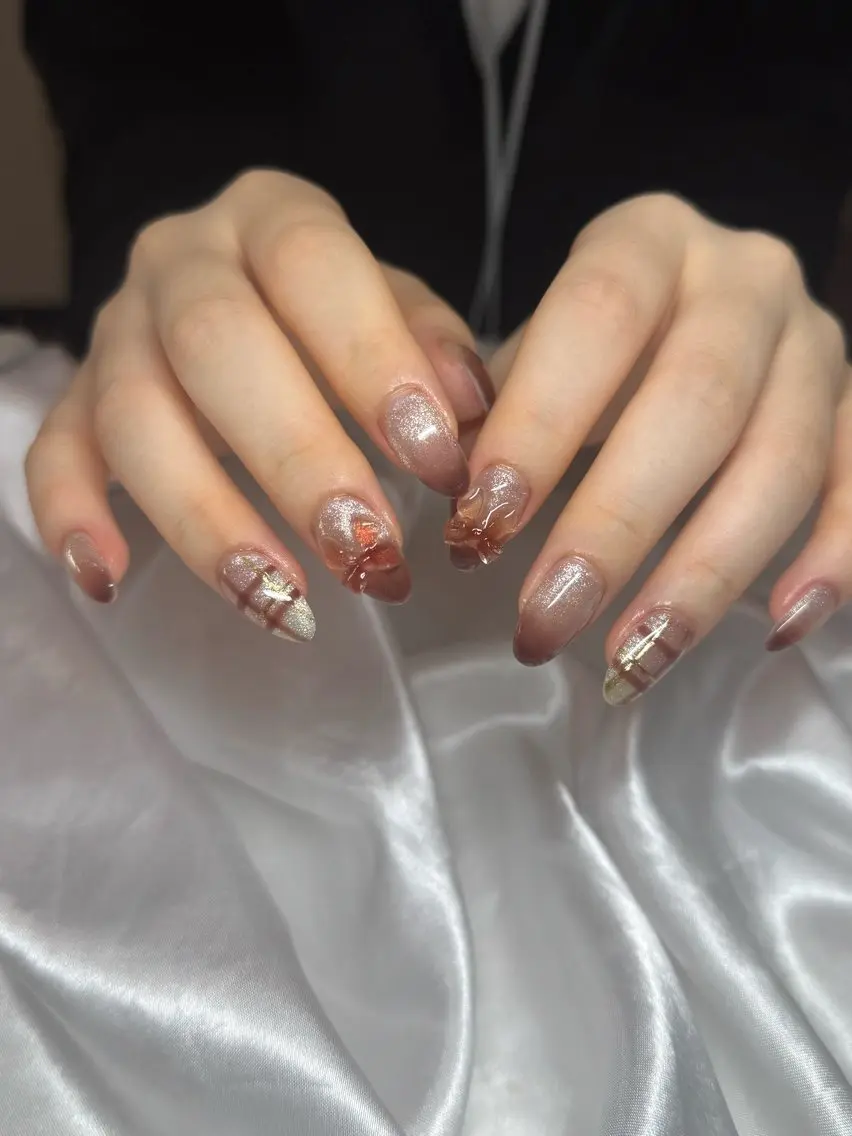 ネイル ブラウン Rommy Arisaのネイルデザイン