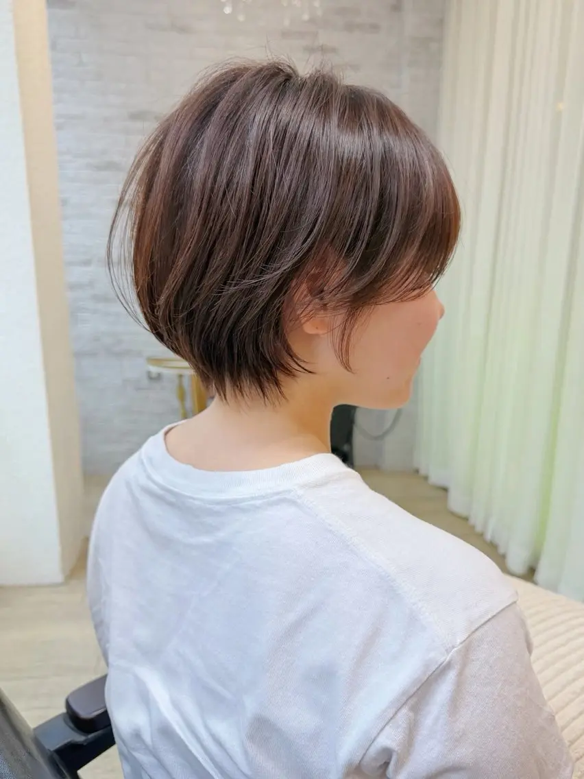 ショート ショートヘア カット ヘアカラー 似合わせカット/心斎 橋/ヘアセットのヘアスタイル