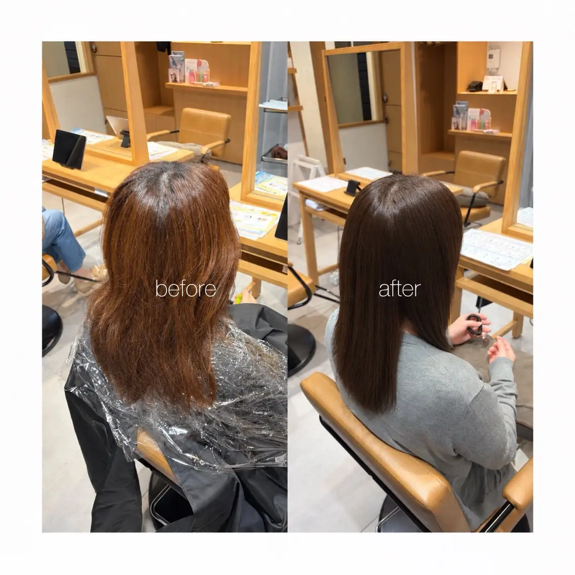 セミロング カラー ベージュカラー オレンジ 上大岡/ nanoka‪ (:のヘアスタイル