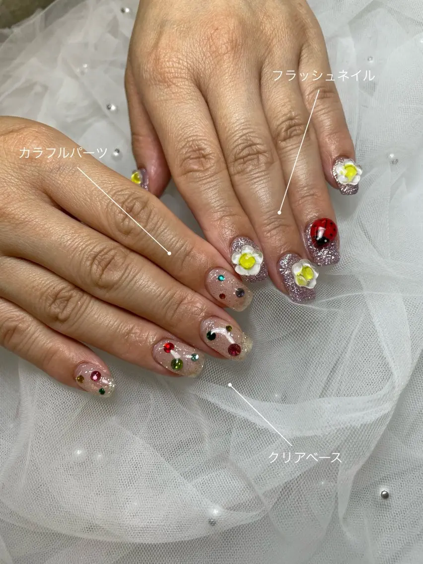 ネイル ハンドネイル フットネイル パーツたくさん🍓 SUMIのネイルデザイン