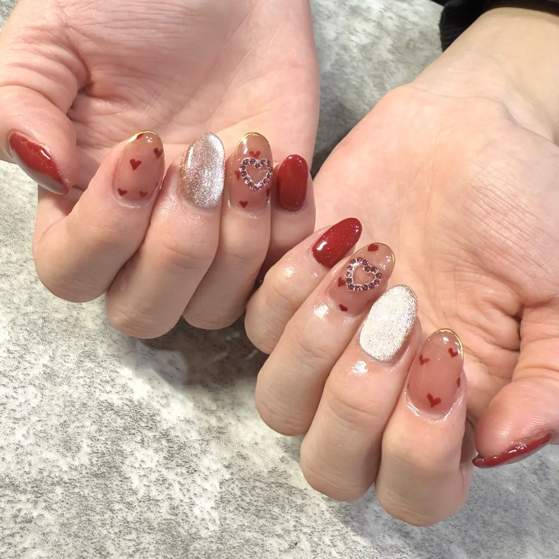 ネイル ハート ハンドネイル ★Rinail... .のネイルデザイン