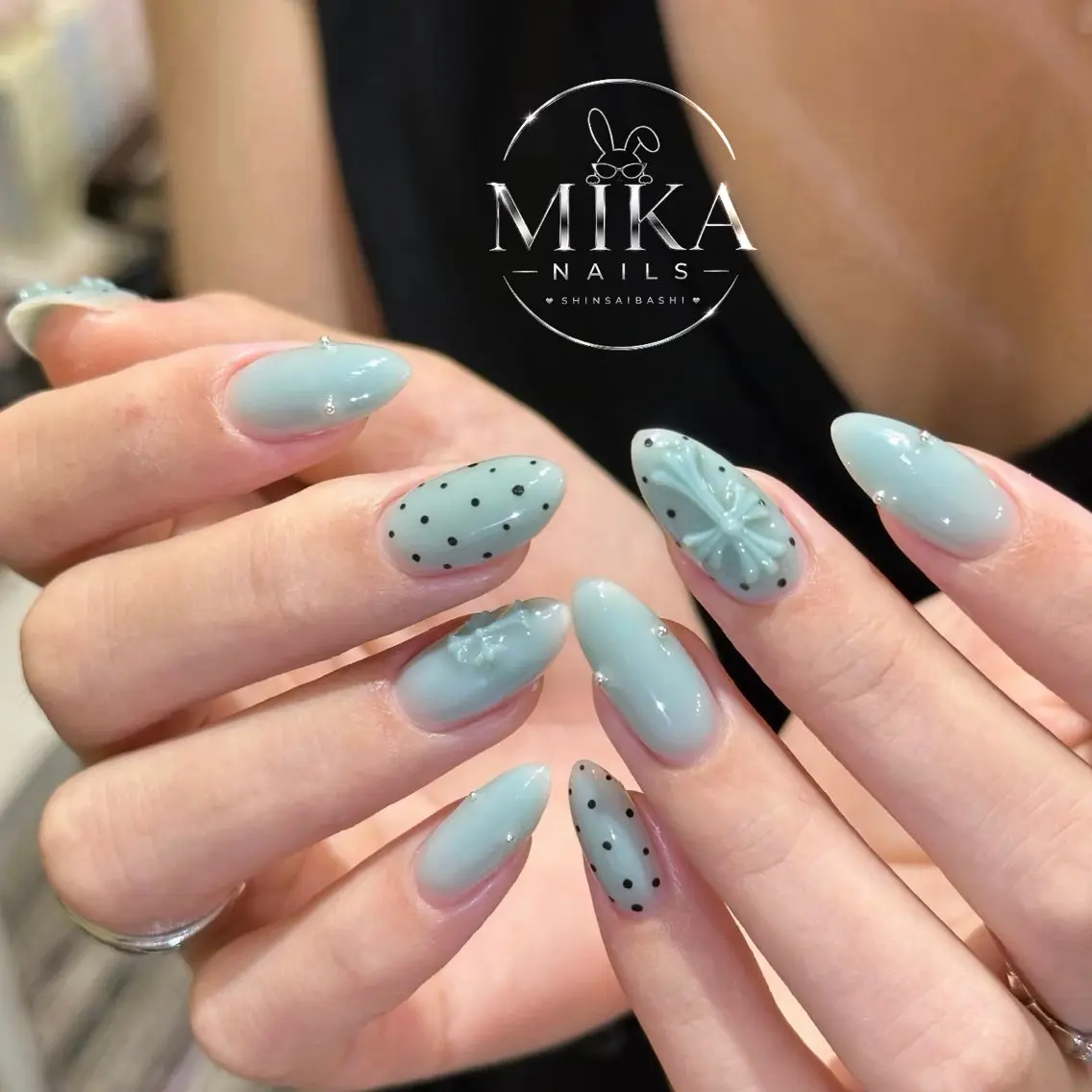 ネイル 韓国ネイル ストーンネイル ワンホンネイル ハンドネイル ハンドケア ちみ＿Mika Nails 心斎橋のネイルデザイン