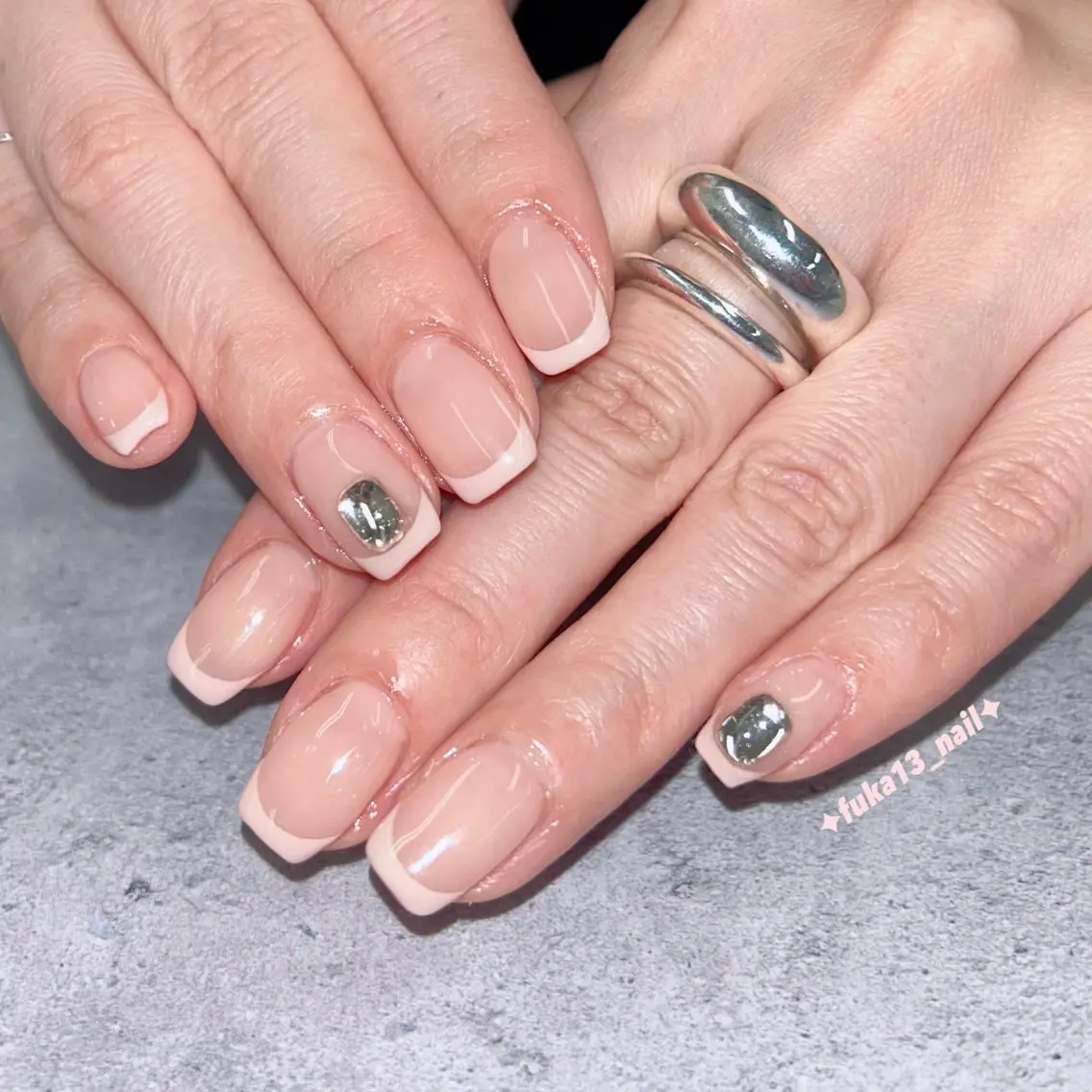 ネイル フレンチネイル ニュアンスネイル シンプルネイル 春ネイル ハンドネイル Nail♡Fuka. /6月予約受付中のネイルデザイン