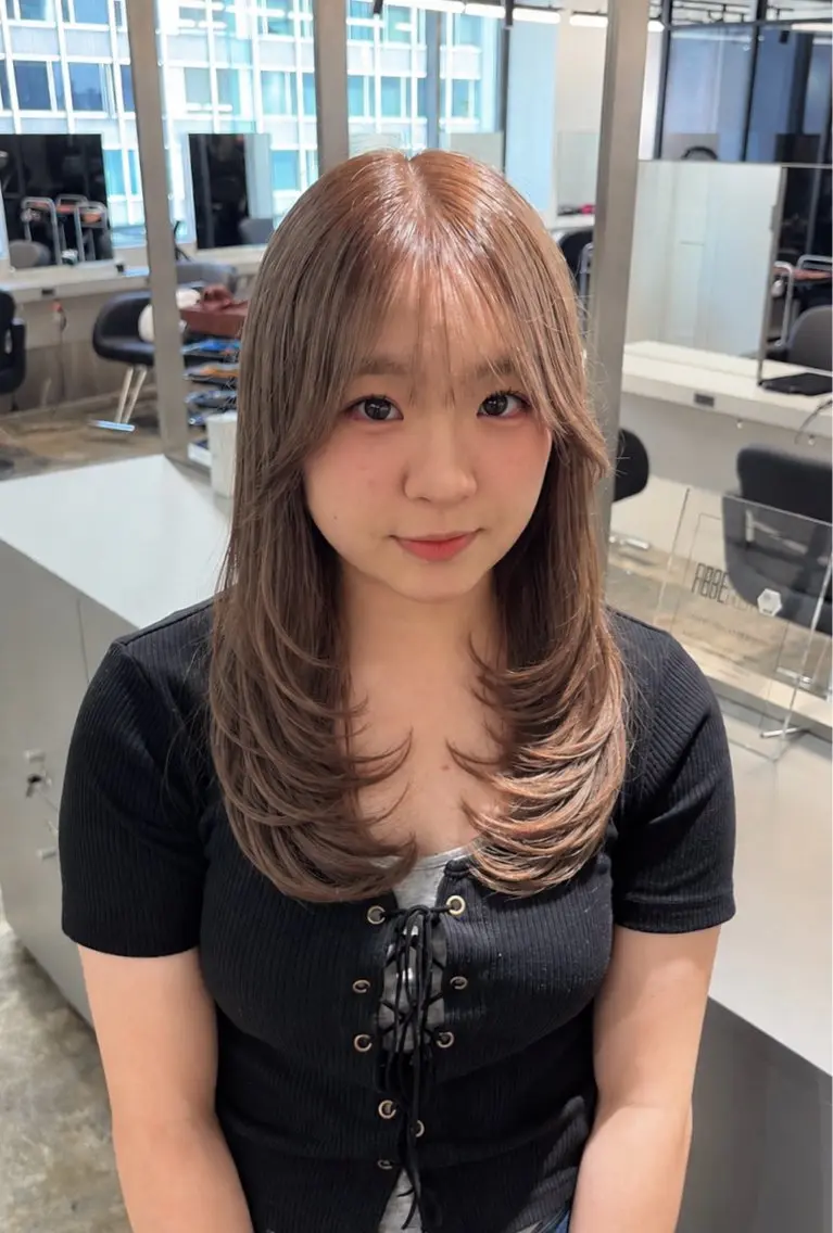 ロング カット ヘアカラー トリートメント 髪質改善/韓国ヘア/ 梅田/aoba 🖤のヘアスタイル
