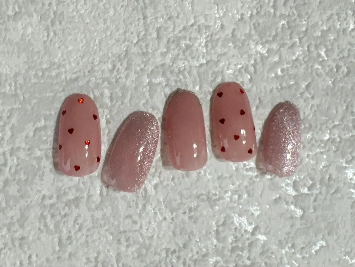 ネイル ジェルネイル メンズネイル パラジェル バレンタイン ワンホンネイル kiki nail &brow二子玉川のネイルデザイン