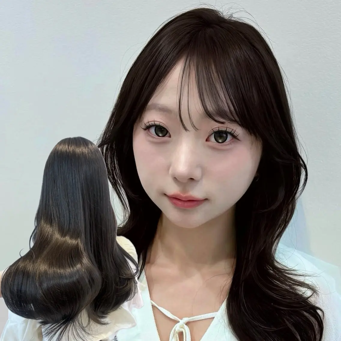 ロング カラー ヘアアレンジ ヘアカラー トリートメント 韓国/池袋ワンカラー 🖤kaede🖤のヘアスタイル