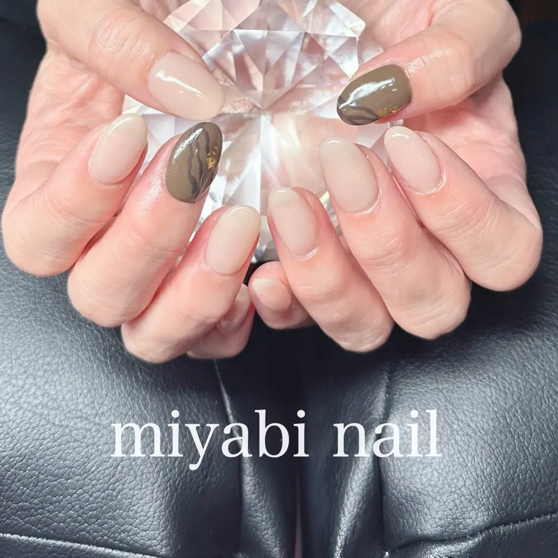 ネイル アートネイル 長さ出し 持ち込み オフィスネイル 冬ネイル ハンドネイル miyabi nail 桂川駅近くのネイルデザイン