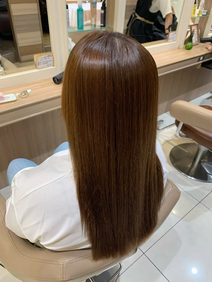 ロング 縮毛矯正 Ash元住吉 クサカハルトのヘアスタイル