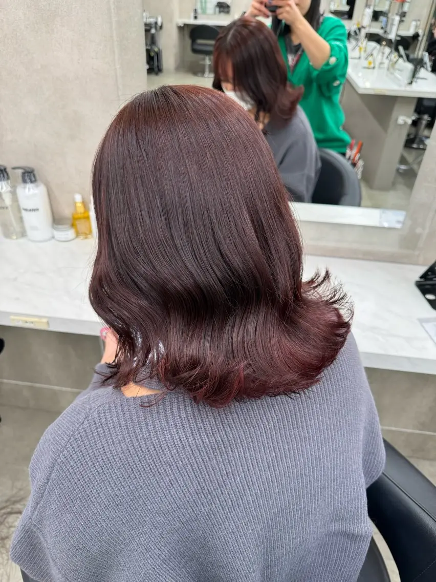 セミロング カラー パーマ ヘアアレンジ メンズ キッズ 韓国系🇰🇷🩶 艶暗髪/MEIのヘアスタイル