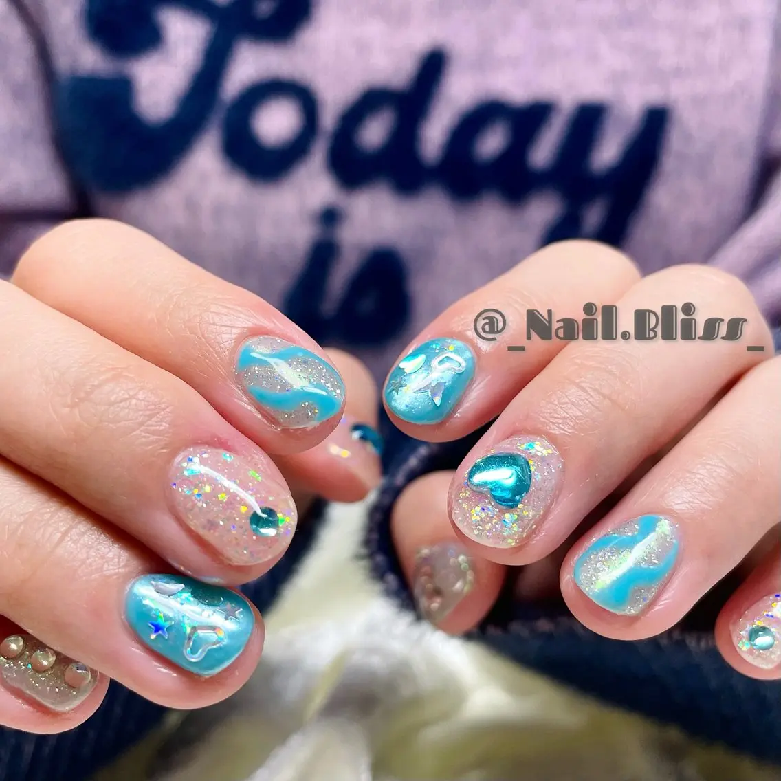 ネイル クリアネイル 氷ネイル・うるうるネイル ハンドネイル NAIL BLISSのネイルデザイン
