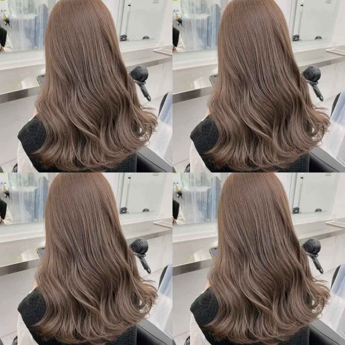 セミロング ヘアカラー トリートメント ヘッドスパ 透明感♡グレージュ ♡ミルクティー♡のヘアスタイル
