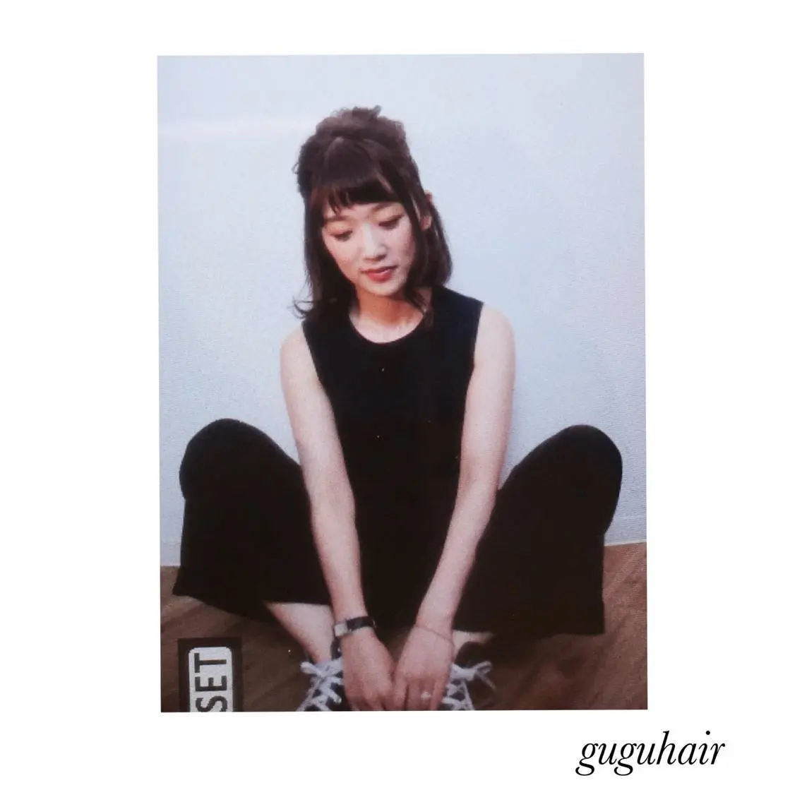 ミディアム アッシュ ボブ 外ハネヘア gu gu hair MATSUのヘアスタイル