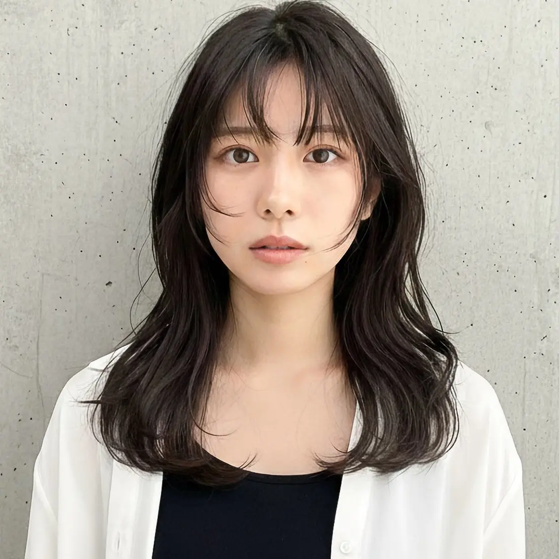 セミロング カット ヘアカラー ハッシュカット 田窪珠妃のヘアスタイル