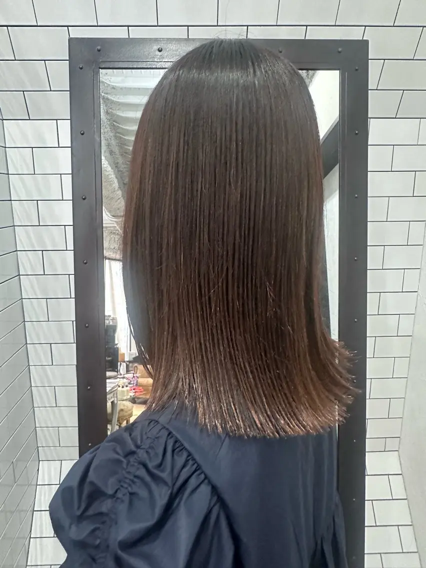ミディアム カット 縮毛矯正 トリートメント 妙見 知洋のヘアスタイル