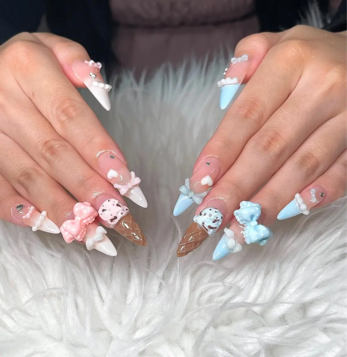 ネイル 長さ出し グラデーション 卒業式 キラキラネイル マグネットネイル Lee Nailsのネイルデザイン