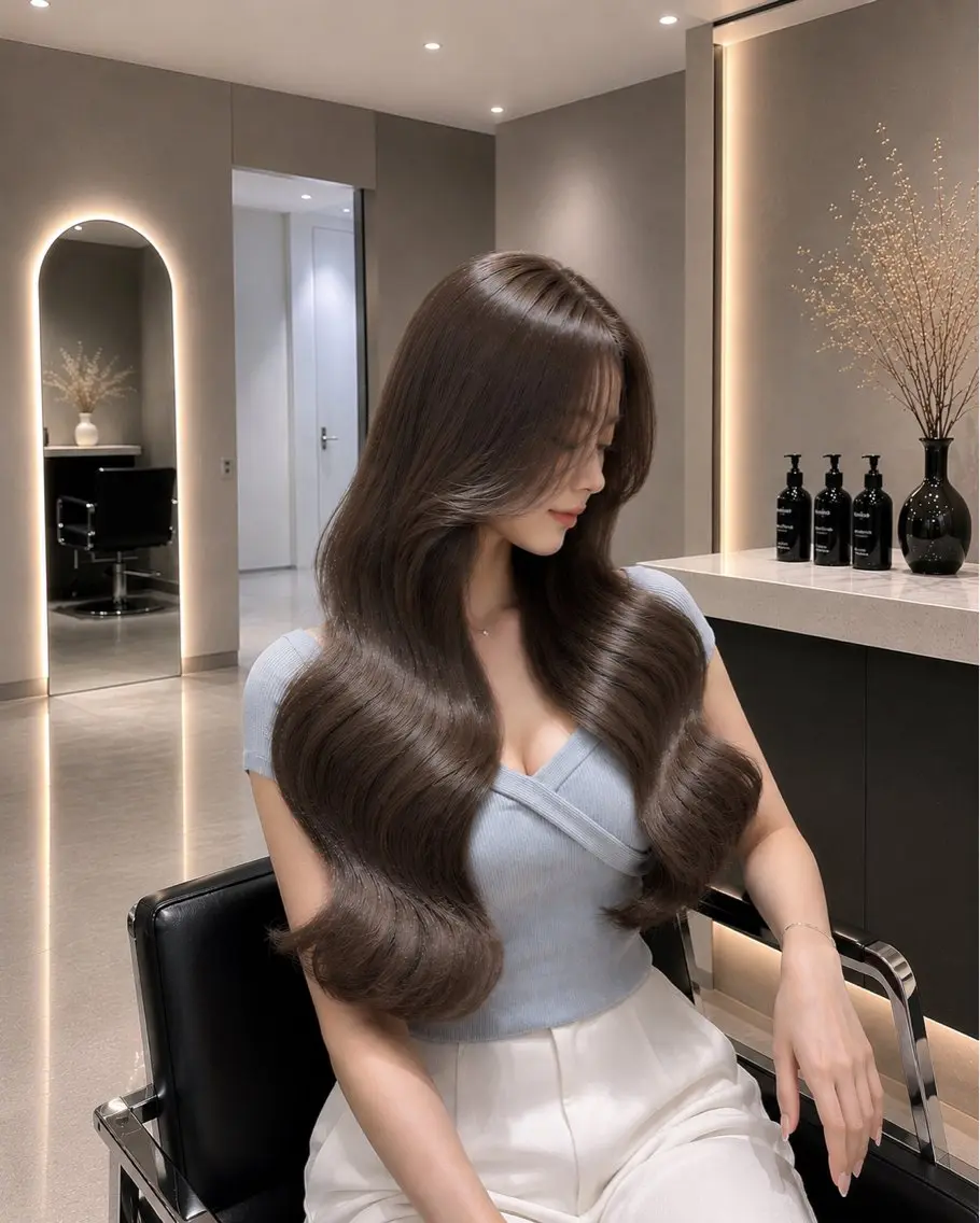 ロング ヘアカラー トリートメント 髪質改善×レイヤー 特化増原優斗のヘアスタイル