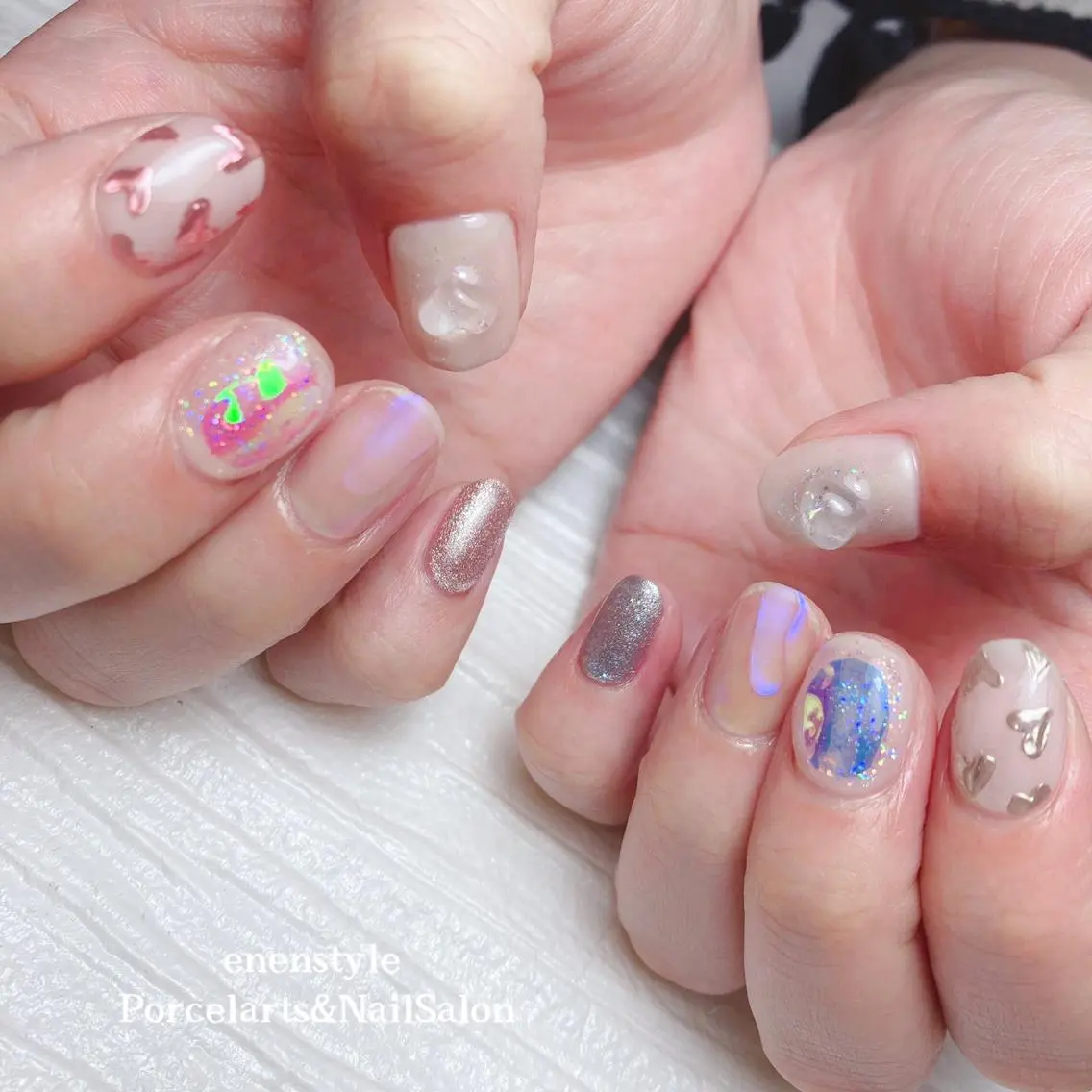 ミディアム ネイル 🐾enen style 🐾のネイルデザイン