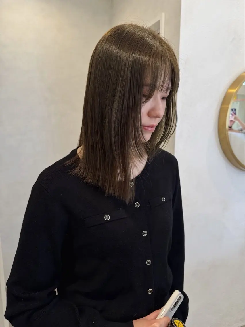 カラー ベージュカラー オリーブベージュ ヘアカラー hanon_ Sakiのヘアスタイル
