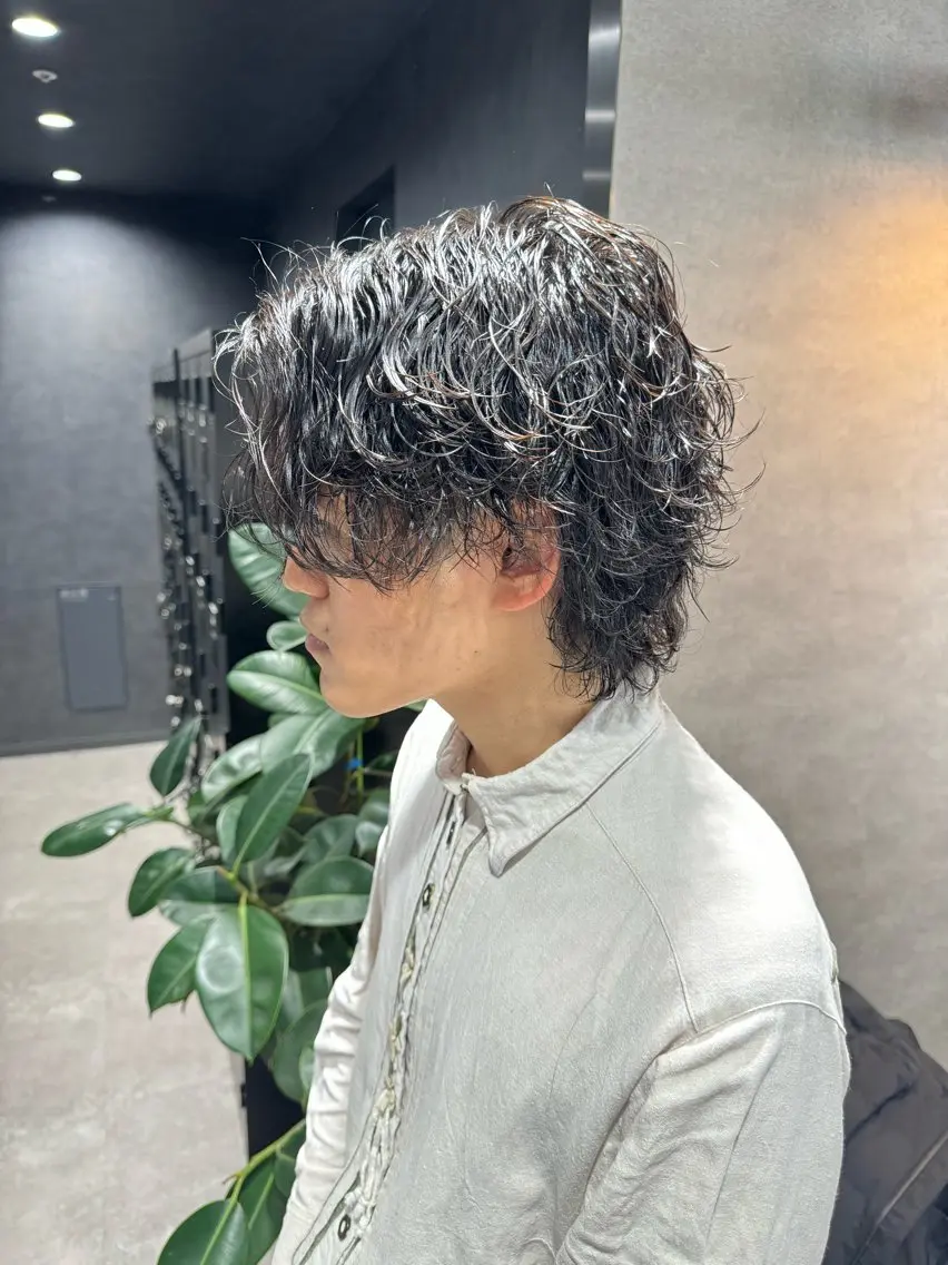 ショート カラー パーマ ヘアアレンジ メンズ メンズブリーチ センターパート メンズハイライト メンズハイトーン マッシュ カット トリートメント ヘッドスパ ヘアセット スパイキー/フェザー /波巻き/かいとのヘアスタイル