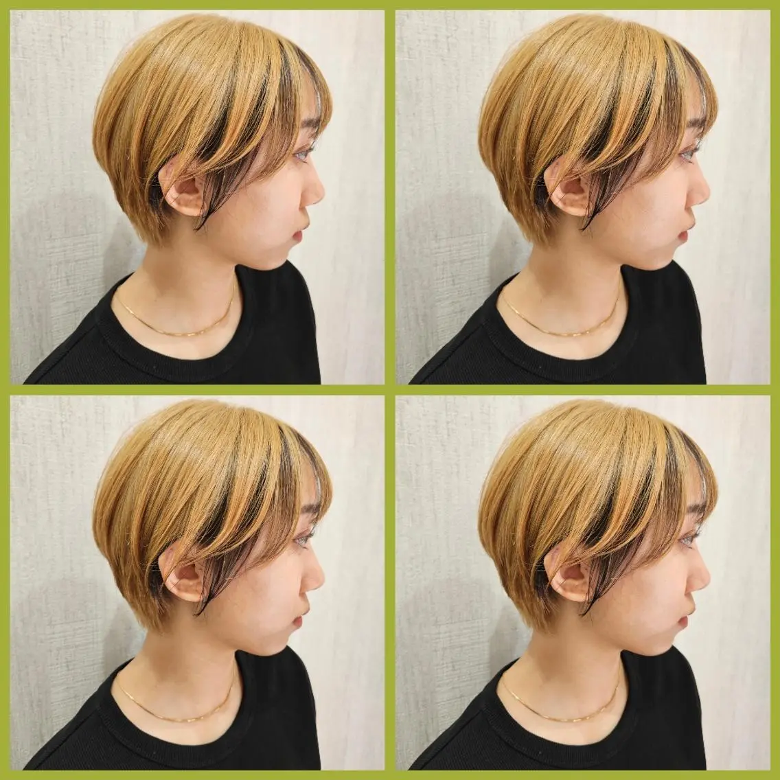 カラー ショート ミストバング ダブルカラー フェイスフレーミング ショートヘア カット ヘアカラー 髪質改善/レイヤー/ 顔周りカット/代表西のヘアスタイル