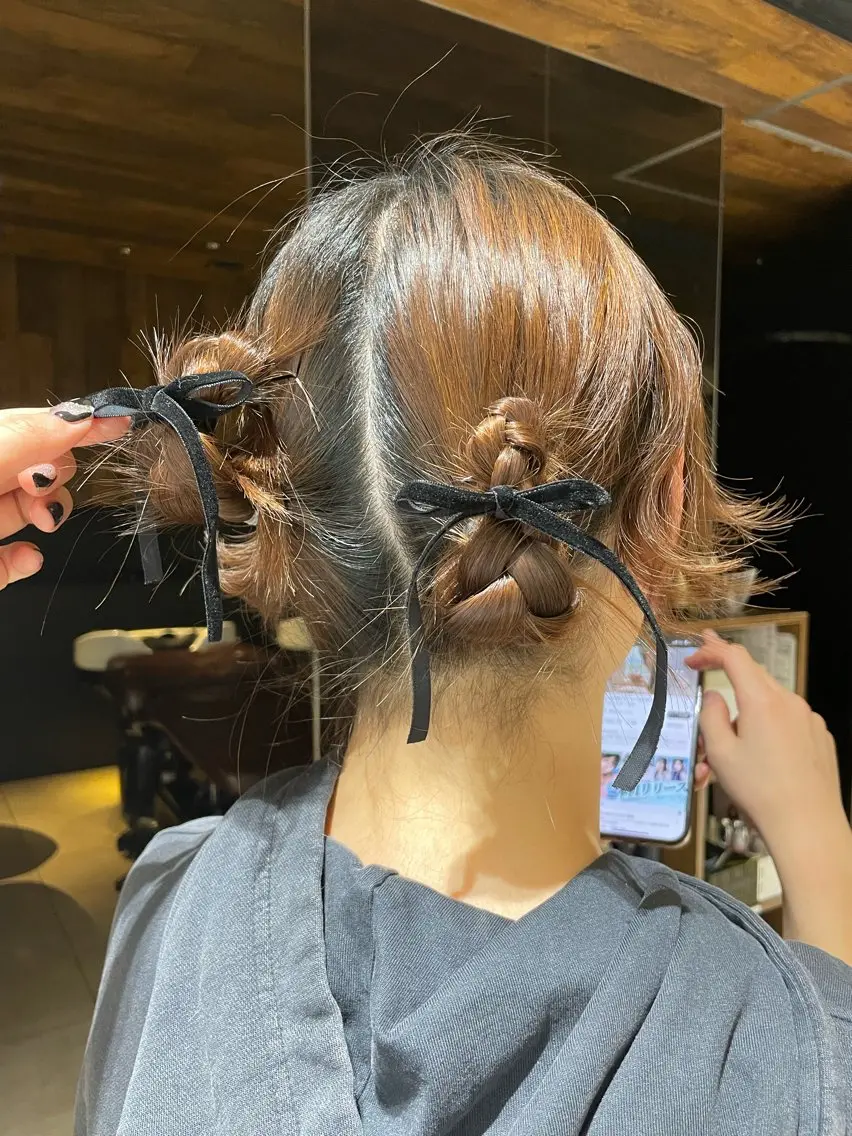 ショート ウルフカット ヘアセット umi/レイヤー カット/アレンジのヘアスタイル