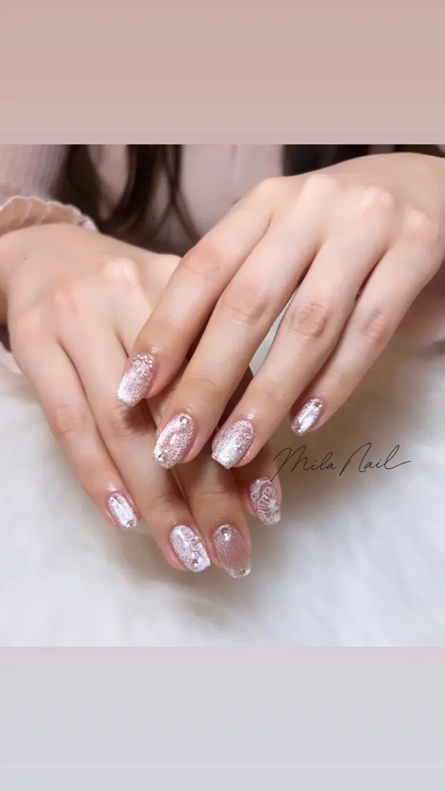 ネイル フラッシュネイル フラッシュマグ マグネットネイル ハンドネイル Mila Nailのネイルデザイン