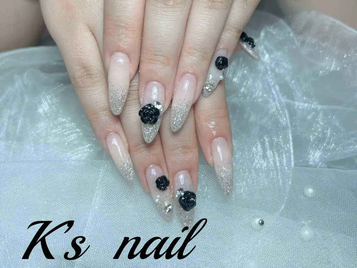 ネイル ラメ(グリッター) ラメグラデーション ハンドネイル Ks nail salonのネイルデザイン