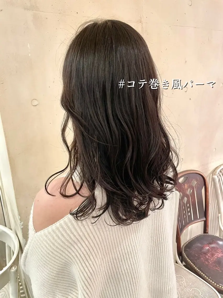 セミロング パーマ 髪質改善 縮毛矯正/ レイヤー/銀座/本木のヘアスタイル