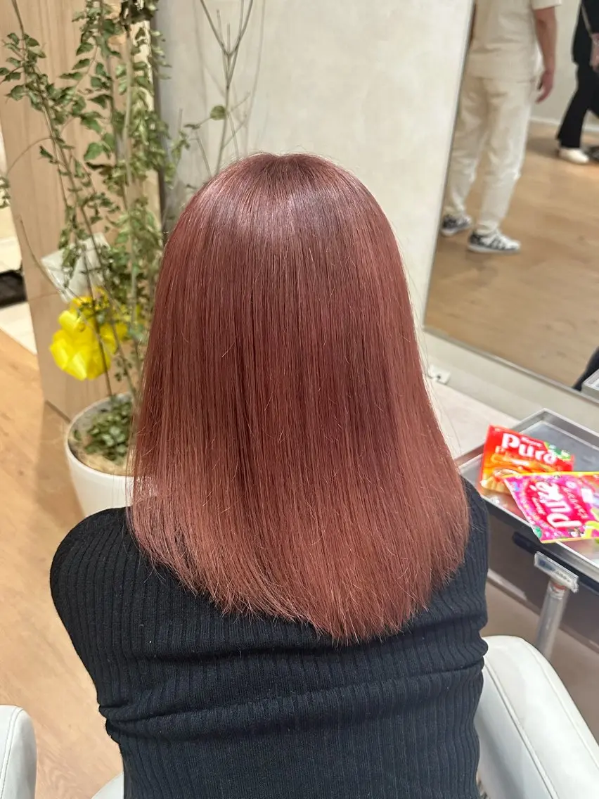 ミディアム ヘアカラー トリートメント 巻ける髪質改善🫧ハ イライト/永田汰伊智のヘアスタイル