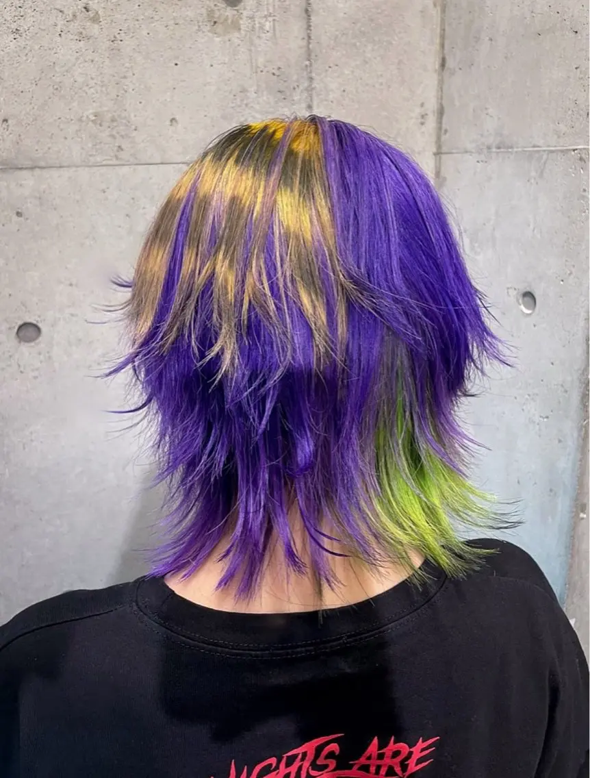 ミディアム ヘアカラー ハイトーン/ブリーチ /ウルフ⛓️MAKIのヘアスタイル