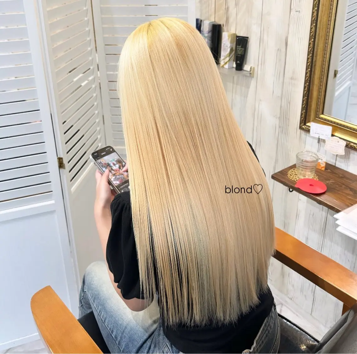 《hair color》全頭ブリーチ+オンカラー+超音波トリートメント💭♡の写真