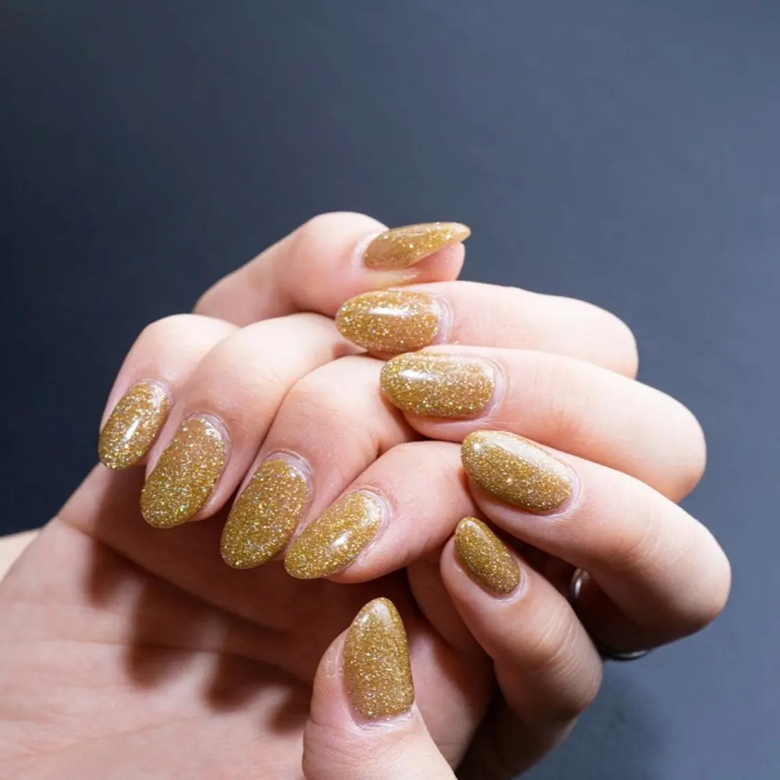 ネイル ラメ(グリッター) ワンカラーネイル ハンドネイル 那須野 ☆のネイルデザイン