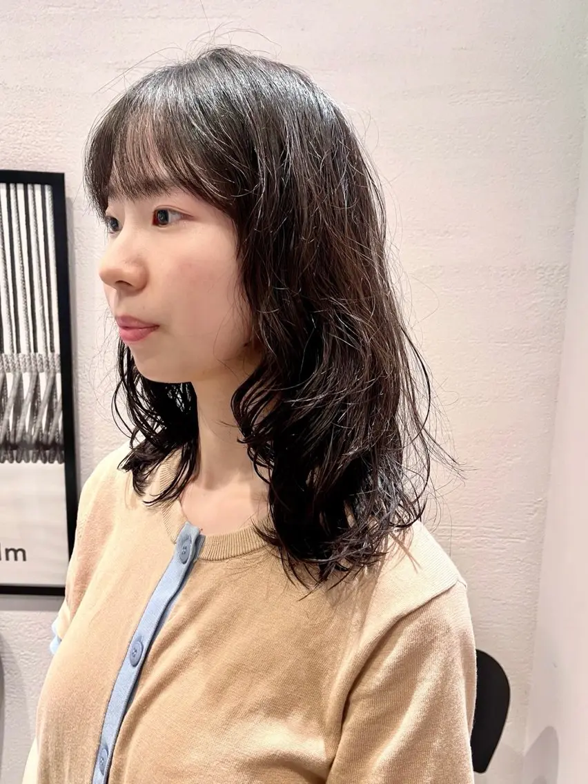 セミロング パーマ セミロングパーマ カット パーマ トレンドパーマ 🌱ショート/緒方椋のヘアスタイル