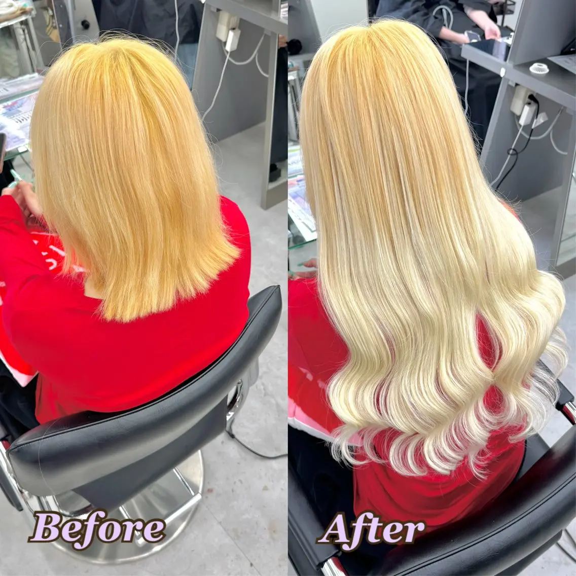 エクステ ヘアメ🎀ハイトーン 🩵エクステ🪄しほのヘアスタイル