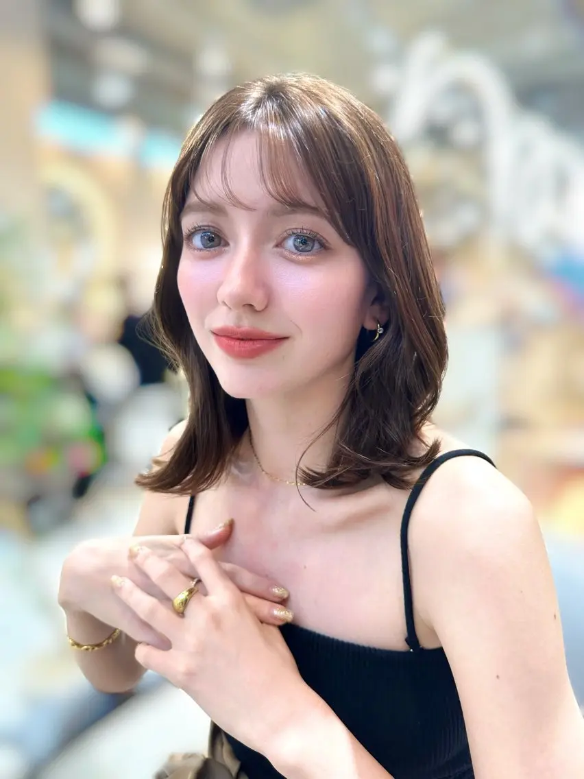 ミディアム カラー カット ヘアカラー トリートメント ヘアセット 新宿/韓国レイヤー 髪質改善カラー/角所のヘアスタイル